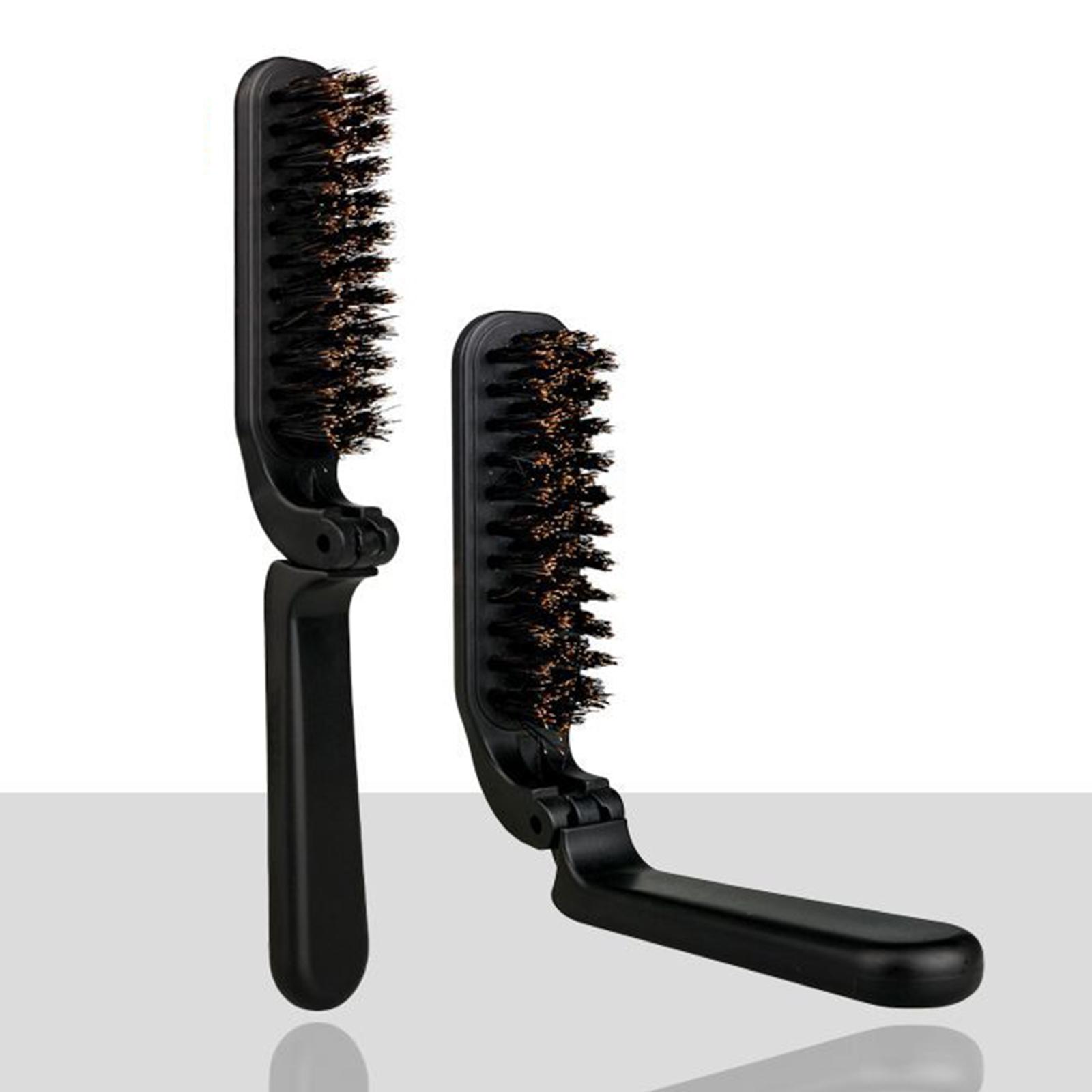 Men'S Grooming Barbershop - Brosse à barbe noire élégante pliable,