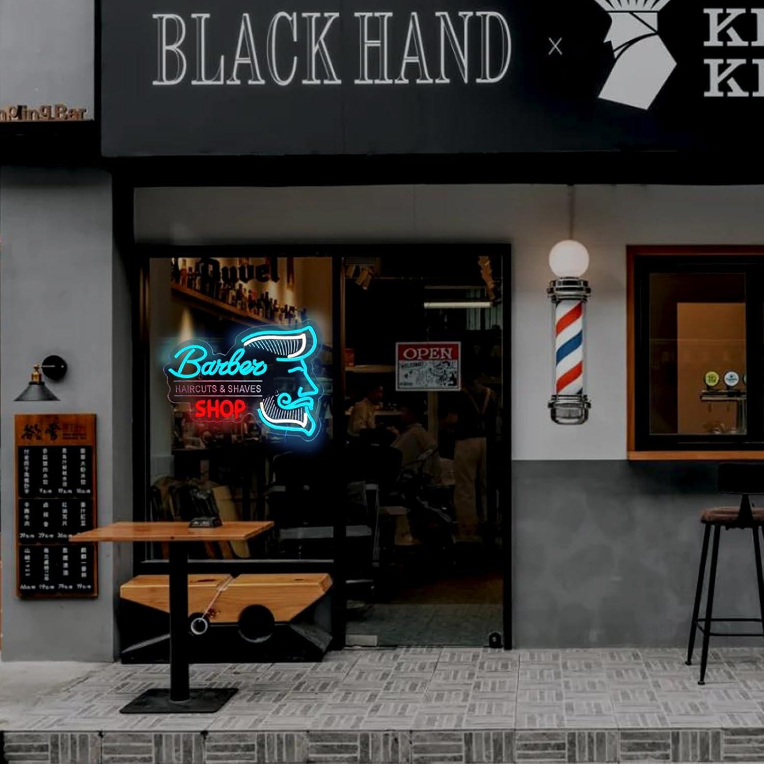 Enseigne néon pour salon de co - Men'S Grooming Barbershop avis et prix