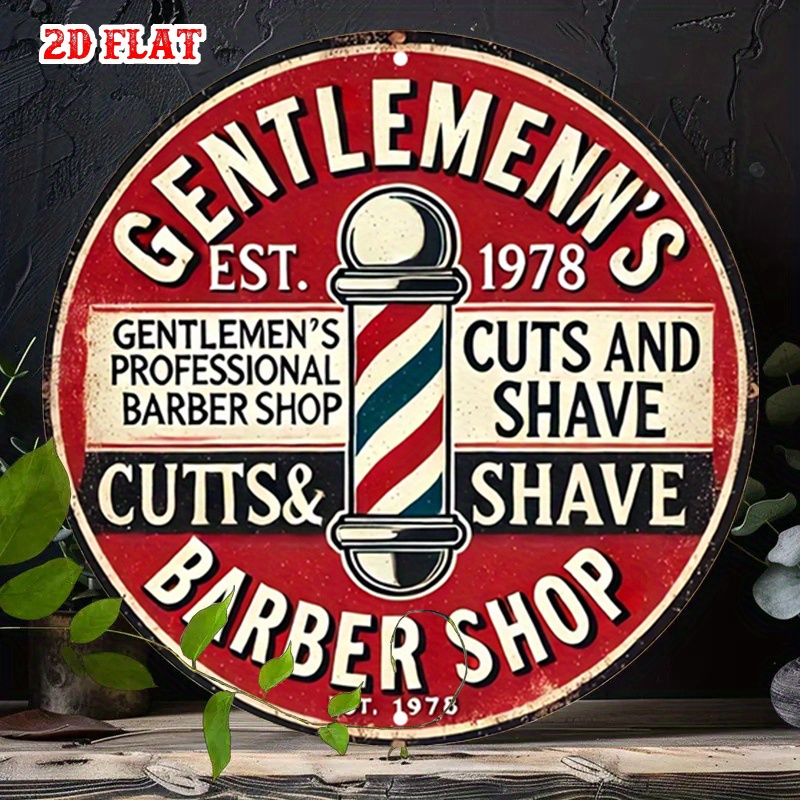 Panneau rond plat en aluminium - Men'S Grooming Barbershop avis et prix